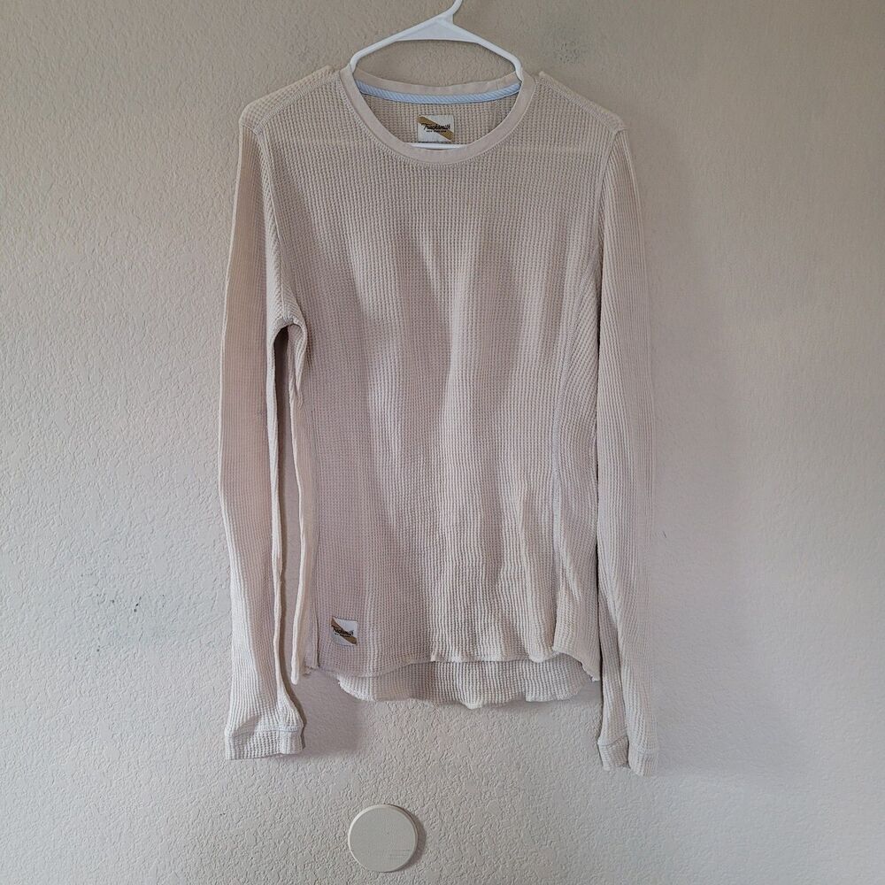Tracksmith Womens NDO Waffle Knit 100% Wool Thermal Baselayer Size Large Ivory